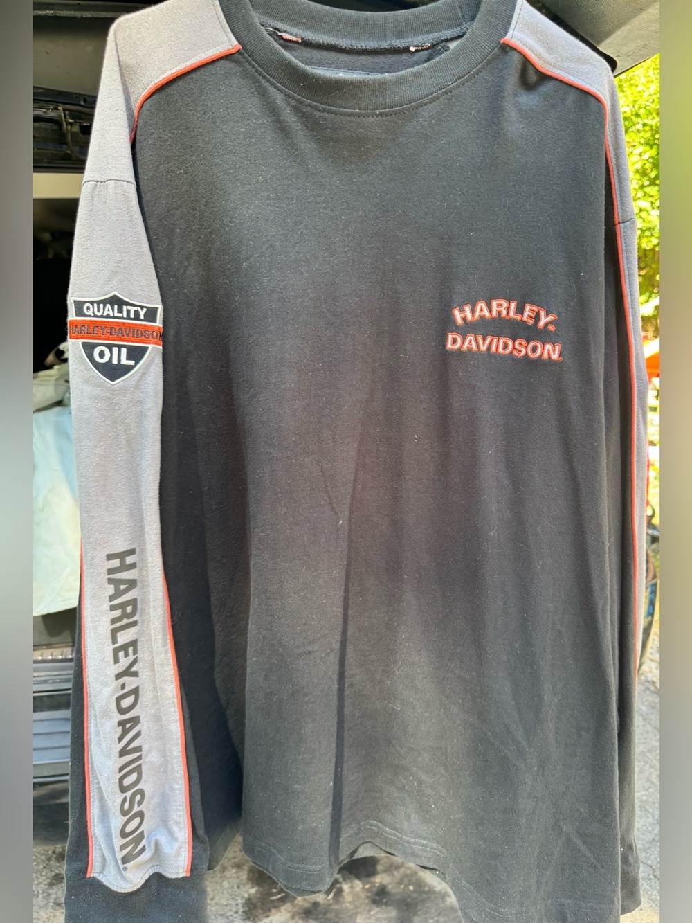Vintage Harley-Davidson Men’s Black & Gray Long Sleeve Shirt